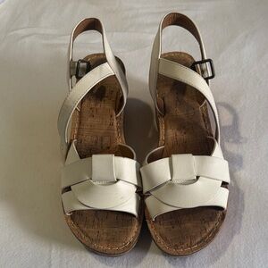 White Mountain Cream Woven Front Slingback Sandals